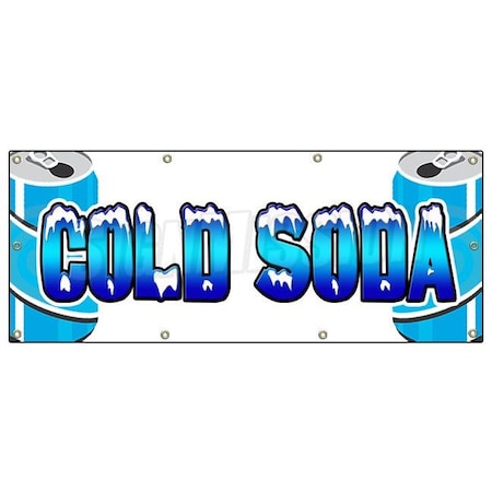 Signmission COLD SODA BANNER SIGN ice drink cart stand signs pop cola iced diet B-96 Cold Soda